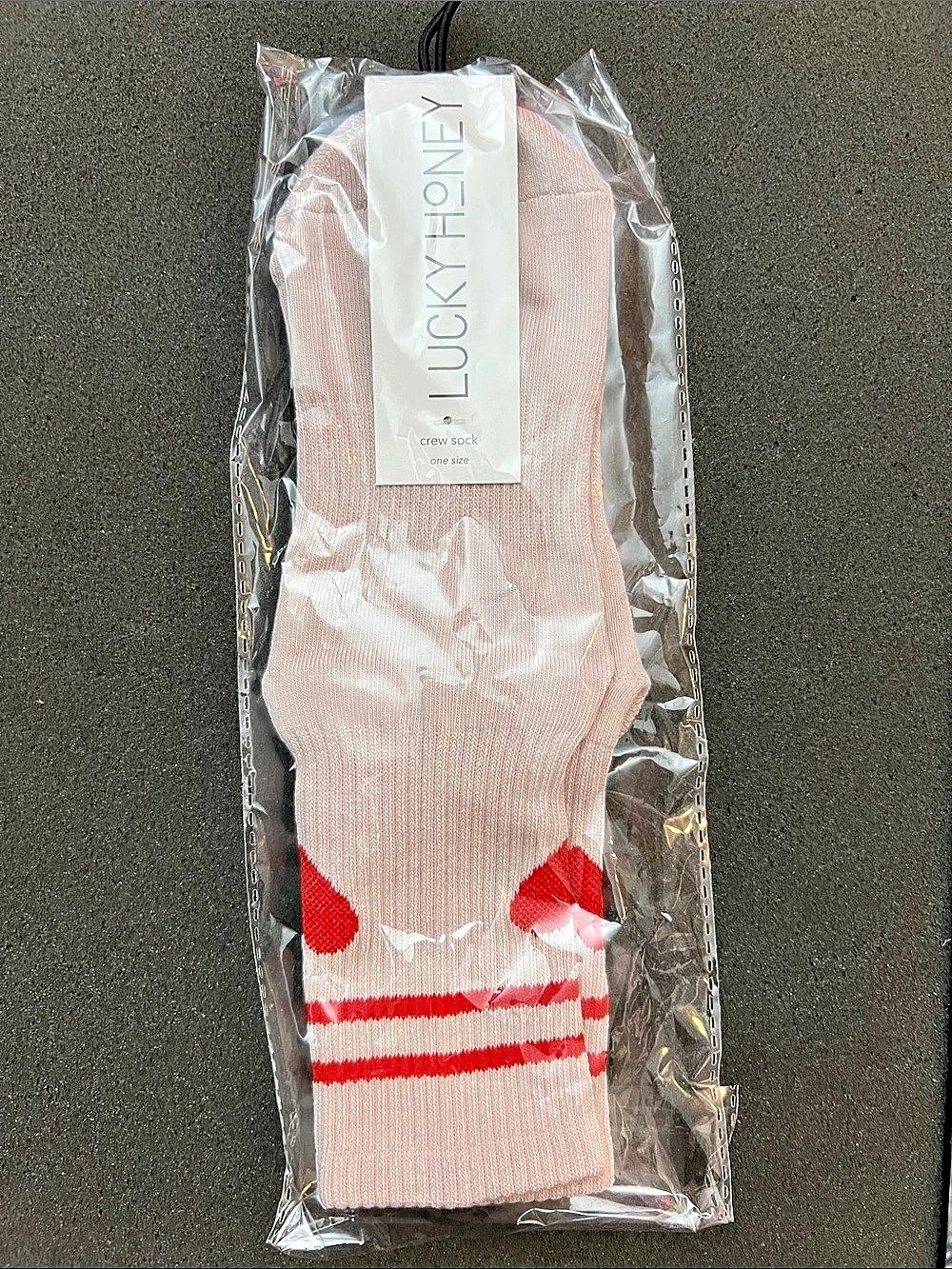 Lucky Honey The Emmie Sock Pink & Red Socks